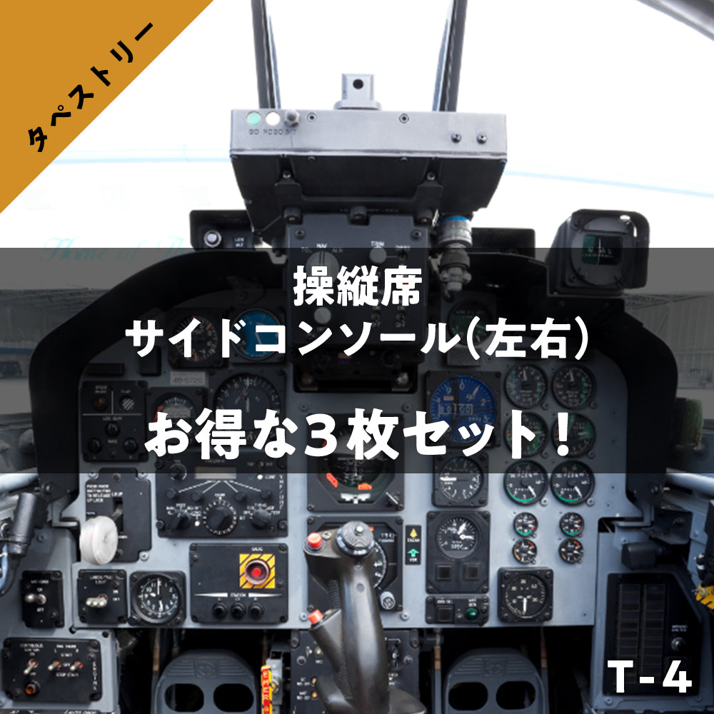 T-4コクピット実物⼤タペストリー (操縦席・左右コンソール)3枚セット
